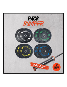 Pack bumper 100kg  + barre olympique offerte-Home-musculation-Pas cher