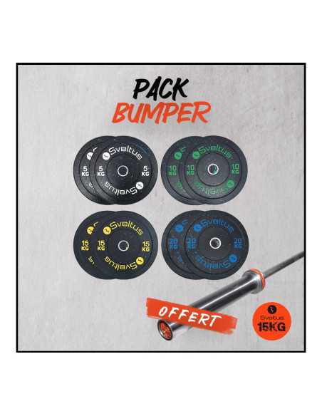 Pack bumper 100kg  + barre olympique offerte-Home-musculation-Pas cher