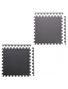 Pack de 9 dalles de sol en mousse format Puzzle avec bordures de finition-Home-musculation-Pas cher