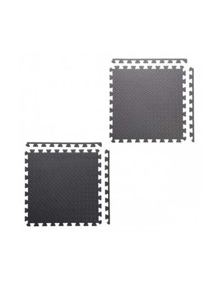 Pack de 9 dalles de sol en mousse format Puzzle avec bordures de finition-Home-musculation-Pas cher