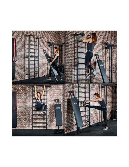 Station home training murale ATX avec barre de traction - banc - espalier 