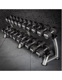 Set d'haltères uréthane ATX qualité professionnelle avec incrémentation de 2,5 en 2,5 