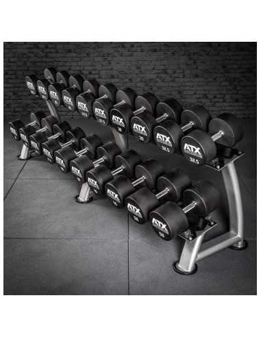 Set d'haltères uréthane ATX qualité professionnelle avec incrémentation de 2,5 en 2,5 