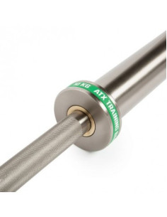 Barre droite olympique avec logo ATX vert 170 cm capacité de charge 400 kg 