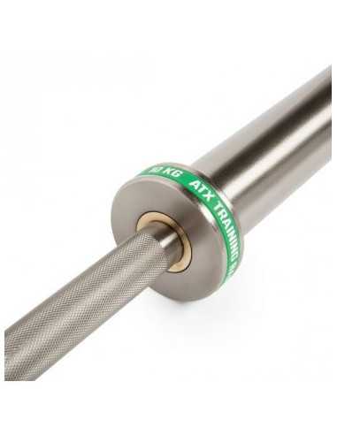Barre droite olympique avec logo ATX vert 170 cm capacité de charge 400 kg 