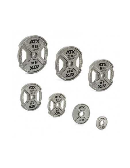 Set de plaques de poids olympiques ATX 3 poignées en 125 kg 