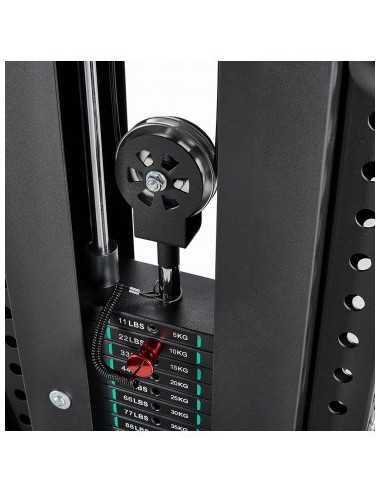 Poulie simple professionnelle réglable ATX avec colonne de poids 90 kg Cable Pull Tower - Réglable sur 37 positions 