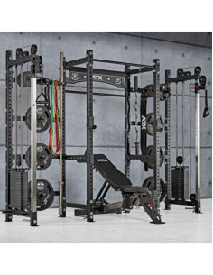 ATX Station complète - Câble colonne rack avec poulie vis à vis pour entraînement de musculation - Colonne de poids 90 kg 