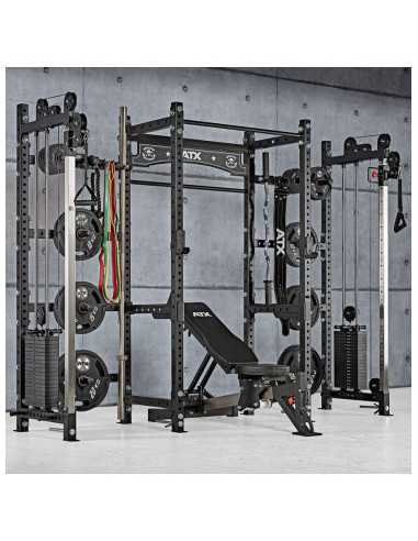 ATX Station complète - Câble colonne rack avec poulie vis à vis pour entraînement de musculation - Colonne de poids 90 kg 