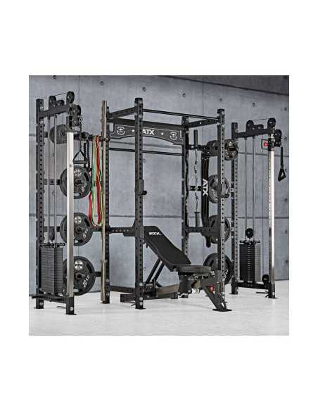 ATX Station complète - Câble colonne rack avec poulie vis à vis pour entraînement de musculation - Colonne de poids 90 kg 