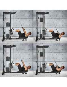 Station de tirage à poulie ATX ultra polyvalente 3 en 1 pour lat pulldown et rowing avec colonne de poids 135 kg - Trinity Tower