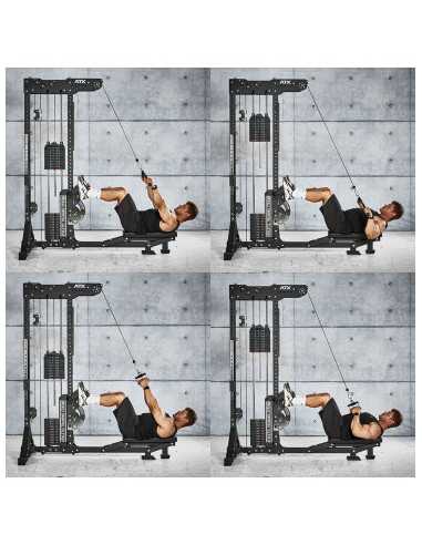 Station de tirage à poulie ATX ultra polyvalente 3 en 1 pour lat pulldown et rowing avec colonne de poids 135 kg - Trinity Tower