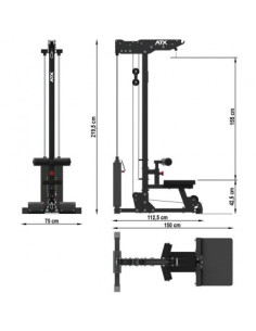 Station de tirage double ATX avec colonne de poids de 115 kg - Capacité 160 kg 