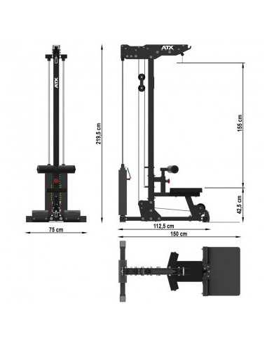 Station de tirage double ATX avec colonne de poids de 115 kg - Capacité 160 kg 