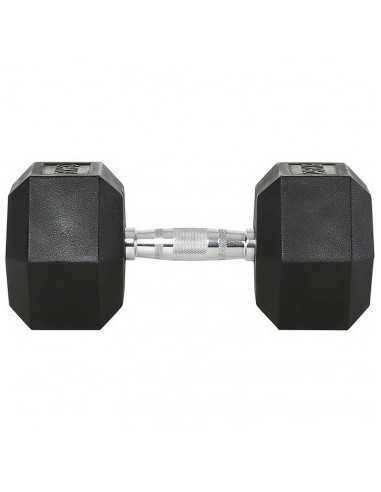 Kit d'haltères complet hexagonaux de 1 kg à 10 kg avec poignées chromées moletées ATX 
