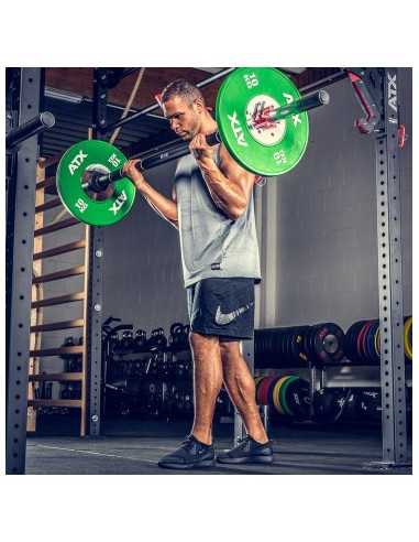 Barre droite olympique de musculation professionnelle ATX de 210 cm avec une capacité de 350 kg 