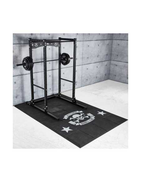 ATX Barbell Club Gym - Set complet incluant dalles de sol pour rack à squat avec barre de musculation et 100 kg de poids 