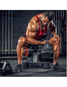 Delta Dumbbell professionnel ATX de 4kg à 28kg - Haltère court avec poignée de 30 mm 