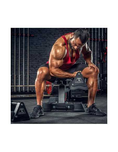 Delta Dumbbell professionnel ATX de 4kg à 28kg - Haltère court avec poignée de 30 mm 