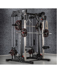 Machine smith à barre guidée avec barre de traction ATX station et crochets de sécurité 