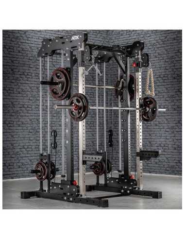 Machine smith à barre guidée avec barre de traction ATX station et crochets de sécurité 