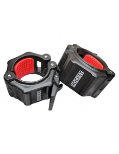 Paire d'anneaux de serrage noir ATX avec surface interne en caoutchouc pour barre olympique 