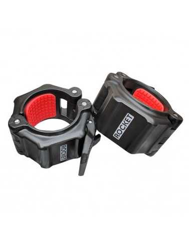 Paire d'anneaux de serrage noir ATX avec surface interne en caoutchouc pour barre olympique 