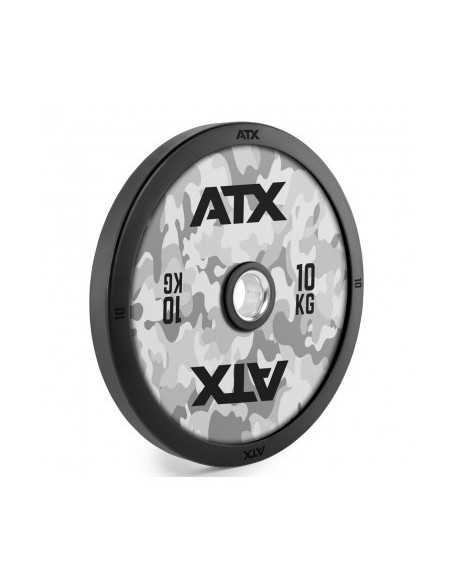 Pack pour exercices de force de marque ATX - Barre 220 cm avec 100 kg de poids et stop disque x2 