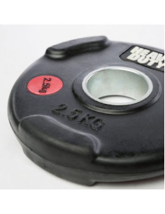 Plaques de poids ATX à 3 poignées 50 mm en fonte gommée 