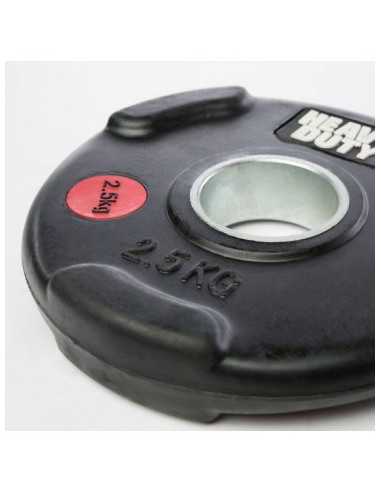 Plaques de poids ATX à 3 poignées 50 mm en fonte gommée 