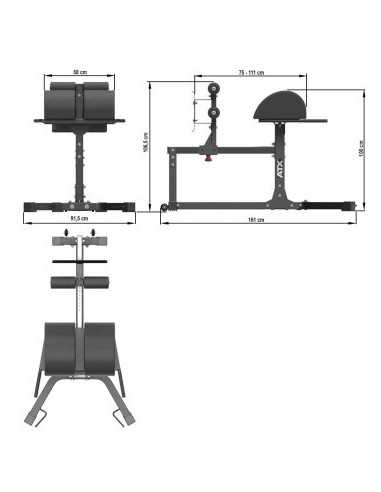 Glute ham Developer - Cross ATX capacité de travail 300 kg 