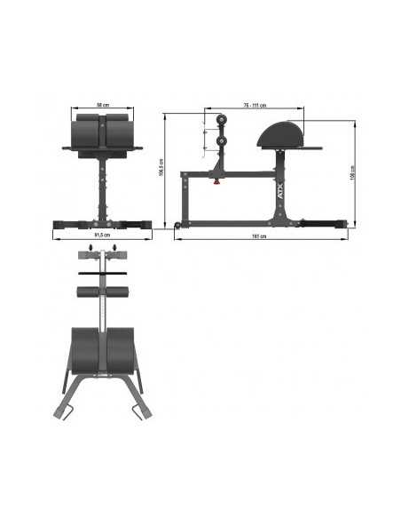 Glute ham Developer - Cross ATX capacité de travail 300 kg 