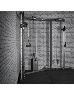 Station de musculation ATX poulie vis-à-vis d'angle avec colonne de poids 90 kg 