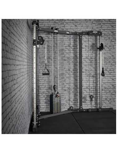 Station de musculation ATX poulie vis-à-vis d'angle avec colonne de poids 90 kg 