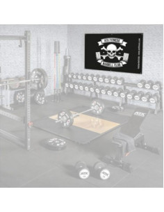 Grand drapeau ATX - Barbell club logo tête de mort 