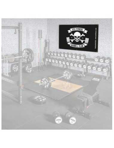 Grand drapeau ATX - Barbell club logo tête de mort 