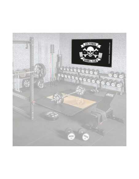 Grand drapeau ATX - Barbell club logo tête de mort 