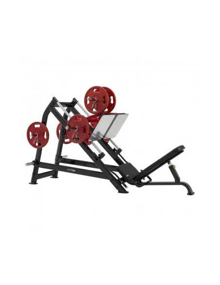 Presse à cuisse de musculation - Leg Press haut de gamme professionnel à charges libres avec supports de rangement 