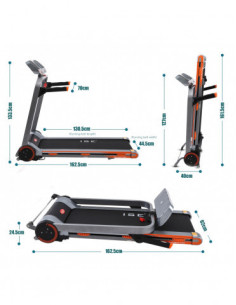 Tapis de course - vitesse jusqu'à 18 km/h avec grande console LCD 