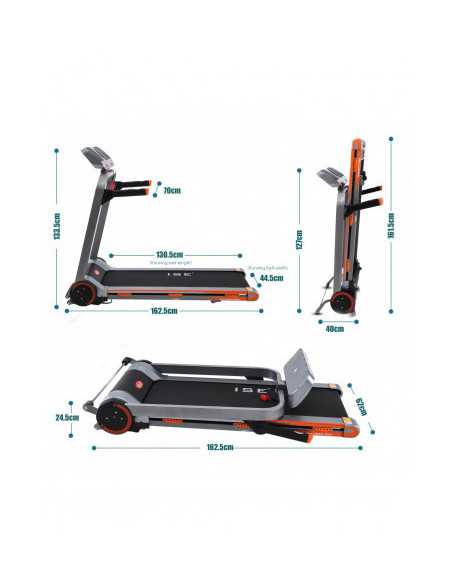 Tapis de course - vitesse jusqu'à 18 km/h avec grande console LCD 