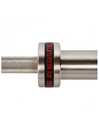 Barre droite olympique avec logo ATX rouge de 220 cm avec capacité de charge 500 kg 