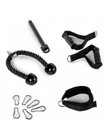 Station de tirage ATX Single compacte multi-position à colonne de poids 60 kg avec kit de poignées de tirage 