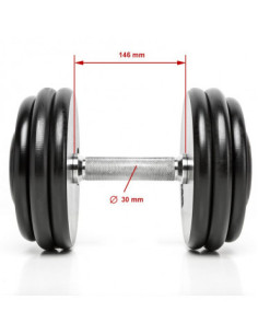 Haltères professionnelles ATX en fonte - Déclinaisons de 4 à 80 kg 