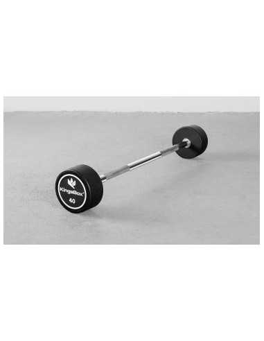 Barre droite d'haltère monobloc préchargée 10 kg à 50 kg Kingsbox pour professionnels et particuliers 