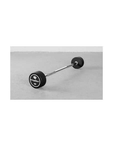 Barre droite d'haltère monobloc préchargée 10 kg à 50 kg Kingsbox pour professionnels et particuliers 