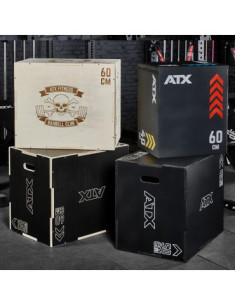 Jump Box de cross-training en bois et en mousse ATX 3 en 1 : 40 x 50 x 60 cm 