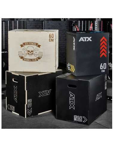 Jump Box de cross-training en bois et en mousse ATX 3 en 1 : 40 x 50 x 60 cm 