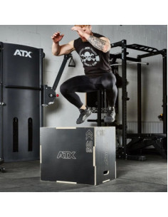 PlyoBox ATX de haute qualité avec surface antidérapante réglable sur 3 hauteurs - 50 cm x 60 cm x 70 cm 
