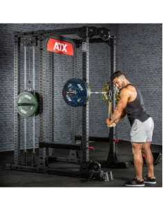 Power Rack ATX et station de tirage poulie haute et basse avec siège et rouleau de blocage Série 800 