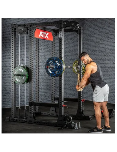 Power Rack ATX et station de tirage poulie haute et basse avec siège et rouleau de blocage Série 800 